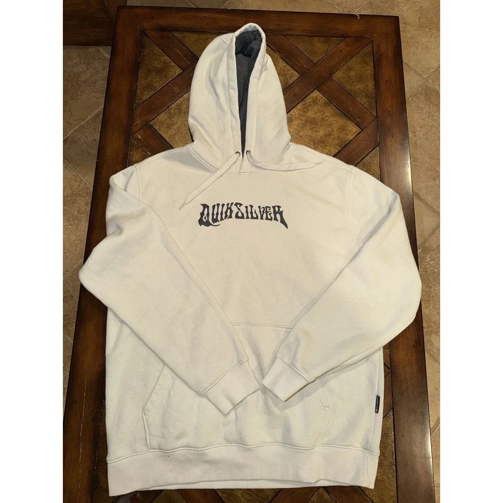 Vintage Quiksilver Hoodie Mens Large Pullover Spellout‎ Surf Skate Grunge Y2K